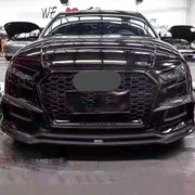 KARBEL CARBON DRY CARBON FIBER FRONT BUMPER UPPER VALENCES FOR AUDI A3 S LINE & S3 2017-2020 SEDAN