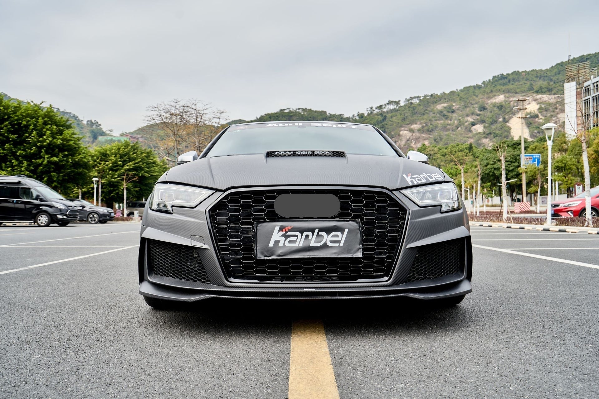 KARBEL CARBON DRY CARBON FIBER RS3 STYLE FRONT BUMPER FOR AUDI A3 & A3 S LINE & S3 2017-2020