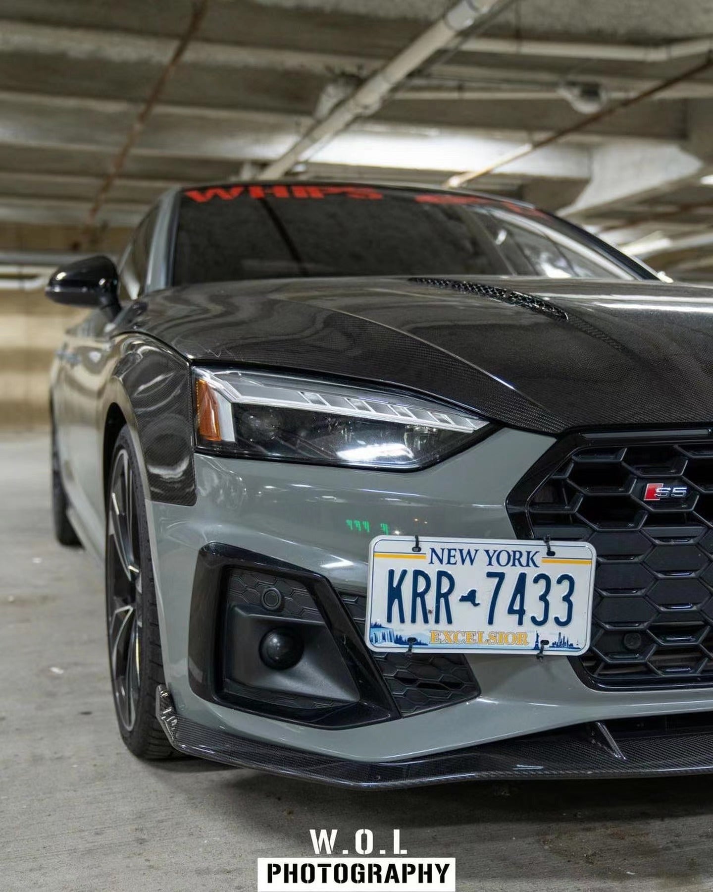 KARBEL CARBON DRY CARBON FIBER FRONT LIP VER.2 FOR AUDI S5 & A5 S LINE 2020-ON B9.5