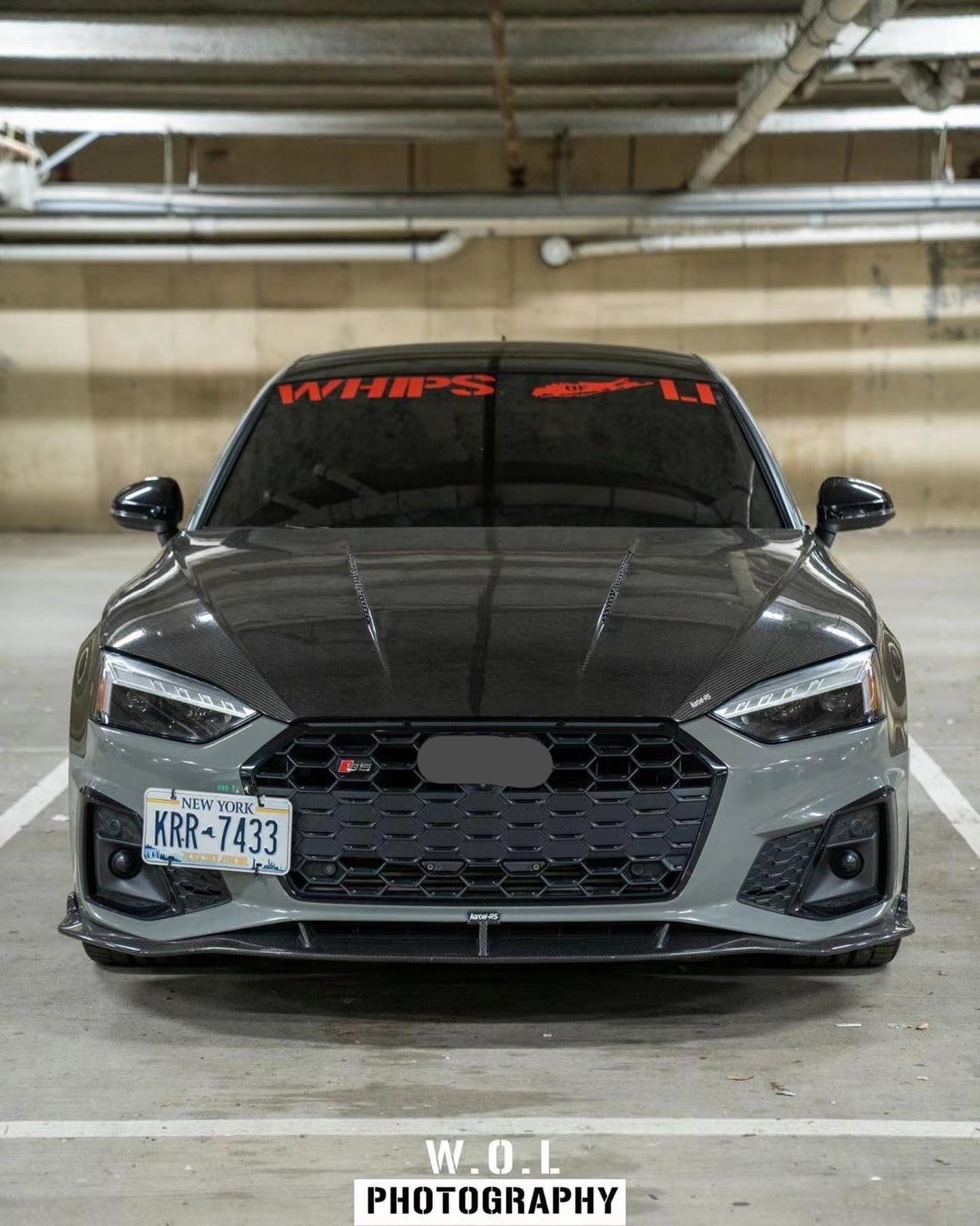 KARBEL CARBON DRY CARBON FIBER FRONT LIP VER.2 FOR AUDI S5 & A5 S LINE 2020-ON B9.5