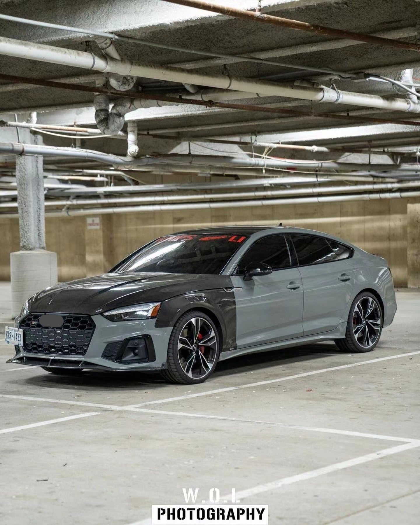 KARBEL CARBON DRY CARBON FIBER FRONT LIP VER.2 FOR AUDI S5 & A5 S LINE 2020-ON B9.5