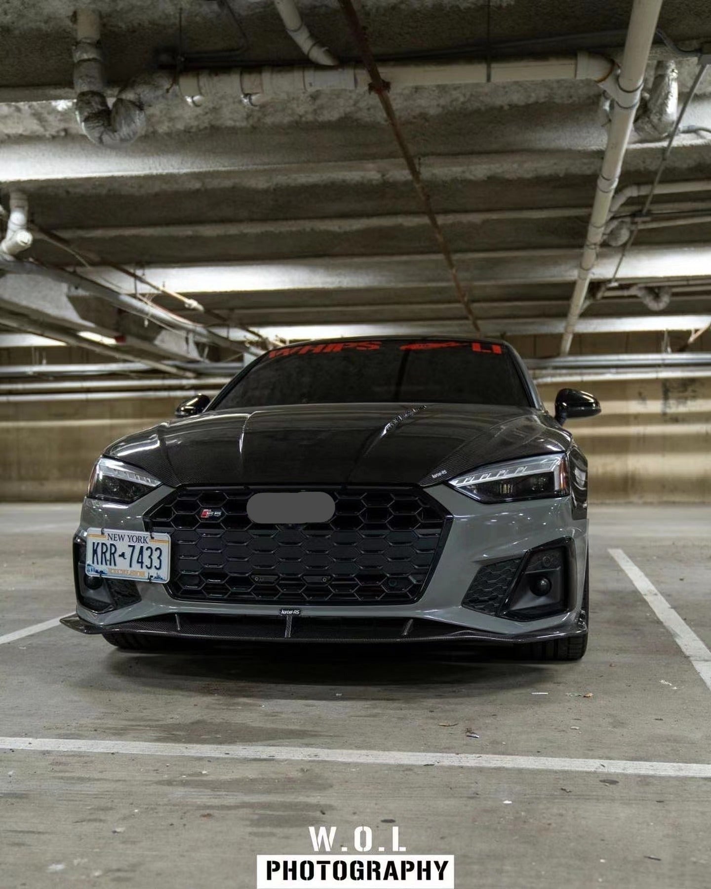 KARBEL CARBON DRY CARBON FIBER FRONT LIP VER.2 FOR AUDI S5 & A5 S LINE 2020-ON B9.5