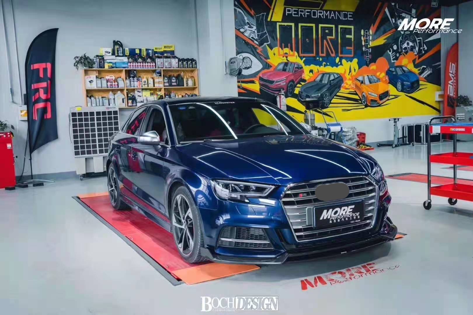 KARBEL CARBON DRY CARBON FIBER FRONT LIP VER.1 FOR AUDI A3 S LINE & S3 2017-2020 SEDAN