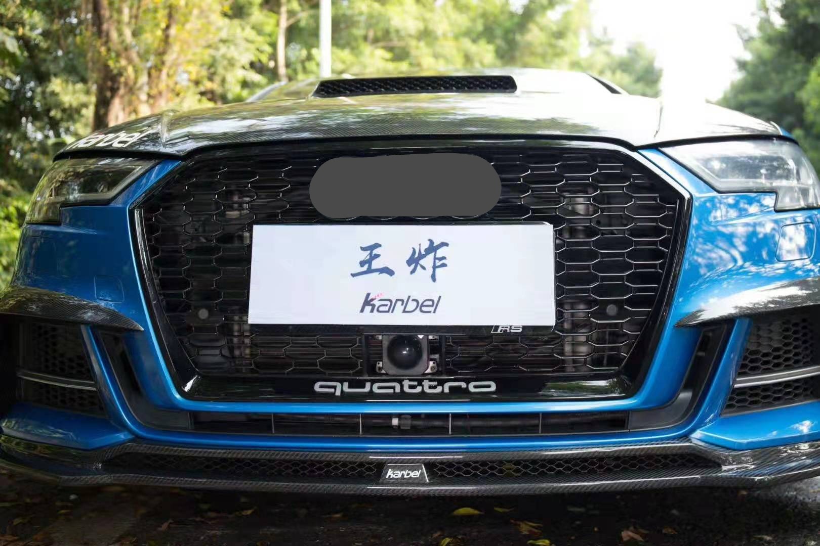 KARBEL CARBON DRY CARBON FIBER FRONT LIP VER.1 FOR AUDI A3 S LINE & S3 2017-2020 SEDAN