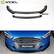 KARBEL CARBON DRY CARBON FIBER FRONT LIP VER.2 FOR AUDI A3 S LINE & S3 2017-2020 SEDAN