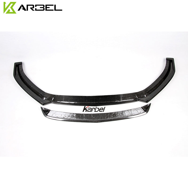 KARBEL CARBON DRY CARBON FIBER FRONT LIP VER.2 FOR AUDI A3 S LINE & S3 2017-2020 SEDAN