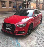 KARBEL CARBON DRY CARBON FIBER FRONT LIP VER.2 FOR AUDI A3 S LINE & S3 2017-2020 SEDAN