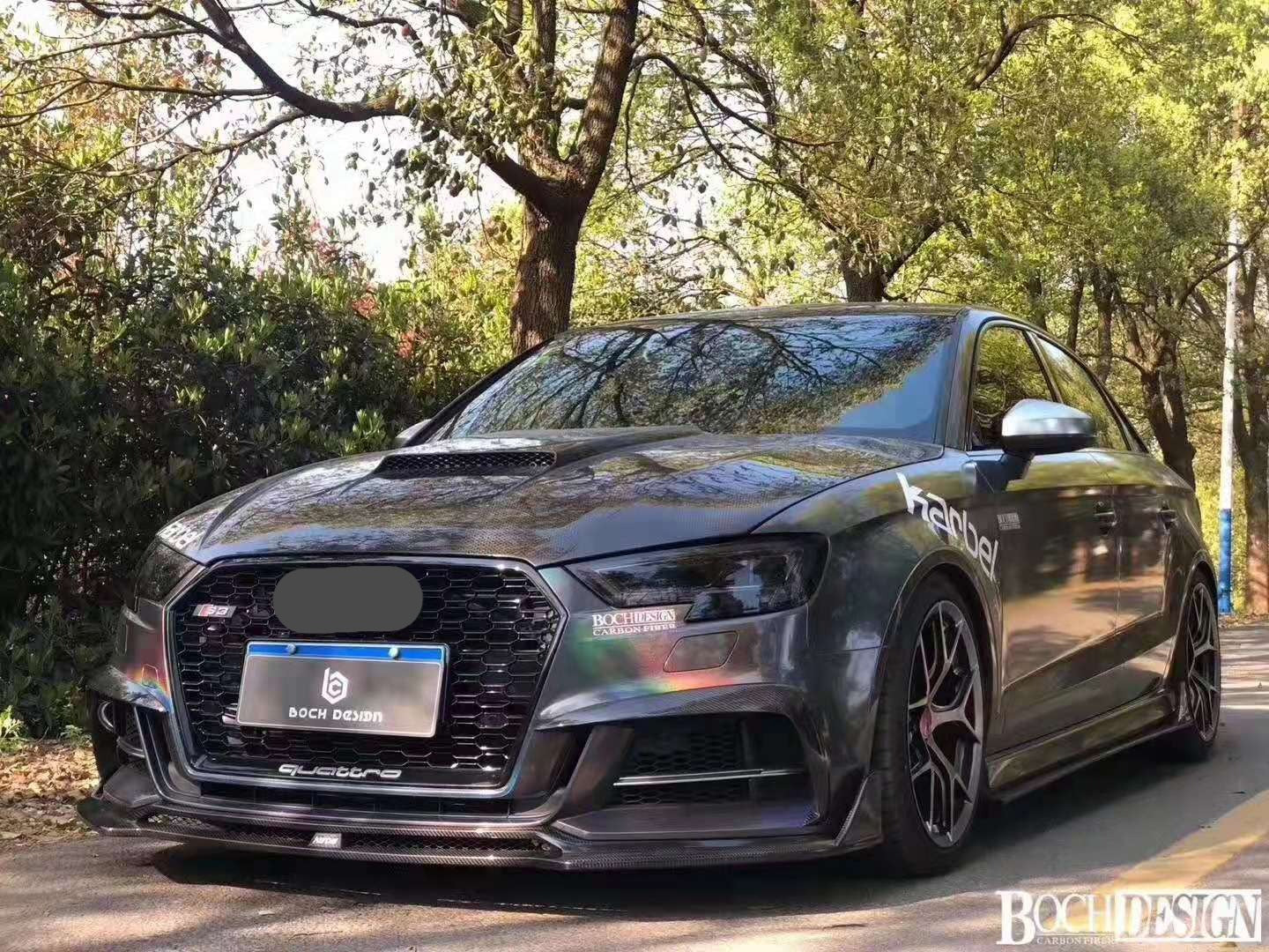 KARBEL DRY CARBON FIBER DOUBLE-SIDED HOOD BONNET VER.1 FOR AUDI A3 & A3 S LINE & S3 & RS3 2014-2020