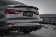 KARBEL DRY CARBON FIBER REAR DIFFUSER FOR AUDI A3 S LINE & S3 2017-2020 SEDAN