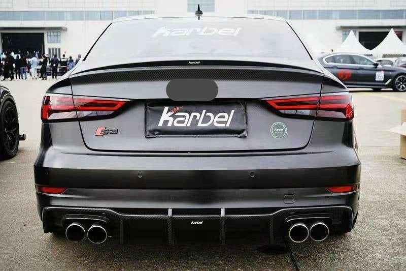 KARBEL DRY CARBON FIBER REAR DIFFUSER FOR AUDI A3 S LINE & S3 2017-2020 SEDAN
