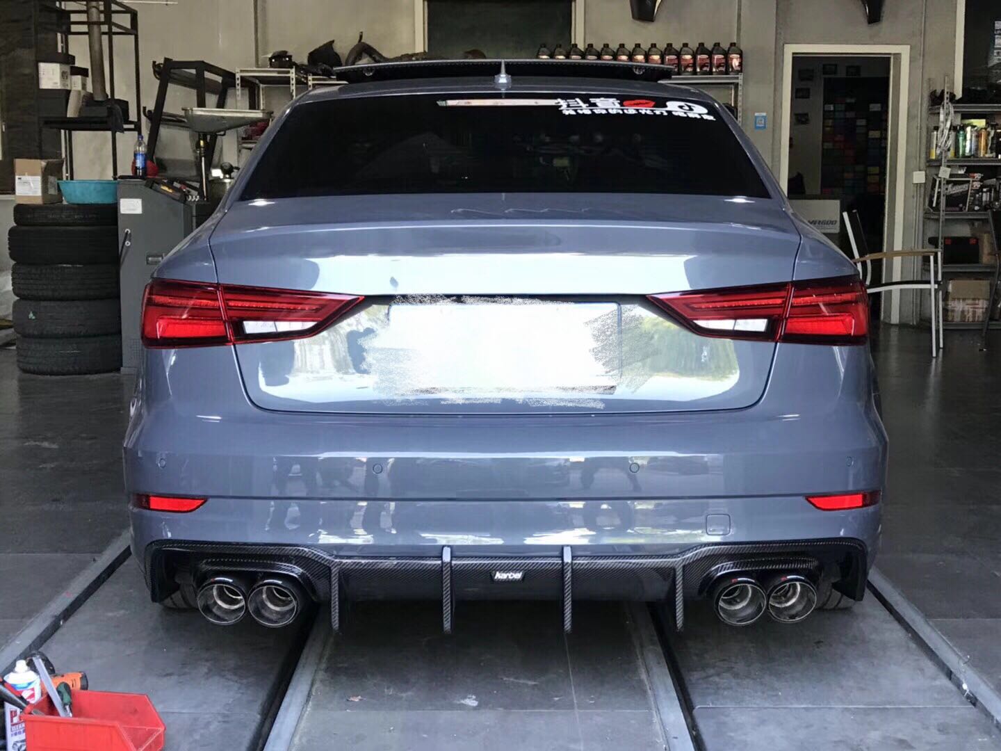 KARBEL DRY CARBON FIBER REAR DIFFUSER FOR AUDI A3 S LINE & S3 2017-2020 SEDAN
