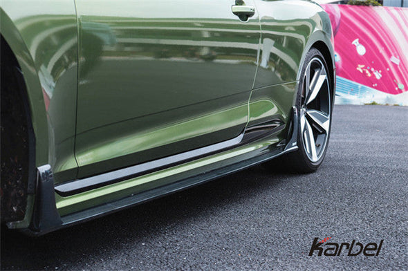 KARBEL PRE-PREG CARBON FIBER SIDE SKIRTS FOR AUDI RS5 B9 2017-2019 2 DOOR COUPE