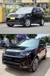CONVERSION BODY KIT for LAND ROVER DISCOVERY 5 2016 - 2020 to 2021+  Set includes:  Front Bumper Front Bumper LED Lights Front Grille Front Air Vents Roof Spoiler Rear Bumper Rear Bumper LED Lights