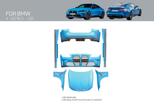 CONVERSION TO M4 FULL BODY KIT FOR BMW 4-SERIES G22