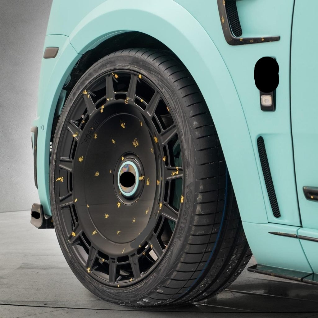 MANSORY LINEA D’ORO “One of One” based on Rolls Royce Cullinan design Wheels rims FD.15  with ROTATING CAP Monoblock, Wheels fitment Specs: 24 x 10 ET 20 PCD: 5 x 130 Also available in 17 , 18 , 19 , 20 , 21 , 22 , 23 , 24 inch 6061-T6 aluminum  Monoblock, 2-piece, 