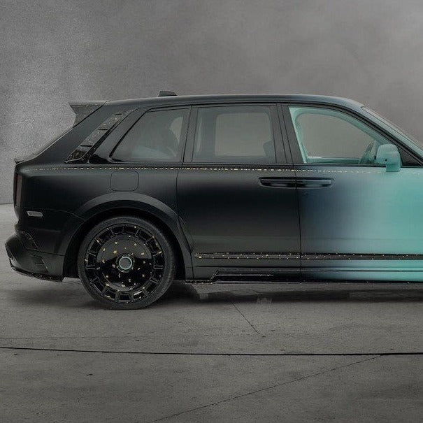 MANSORY LINEA D’ORO “One of One” based on Rolls Royce Cullinan design Wheels rims FD.15  with ROTATING CAP Monoblock, Wheels fitment Specs: 24 x 10 ET 20 PCD: 5 x 130 Also available in 17 , 18 , 19 , 20 , 21 , 22 , 23 , 24 inch 6061-T6 aluminum  Monoblock, 2-piece, 