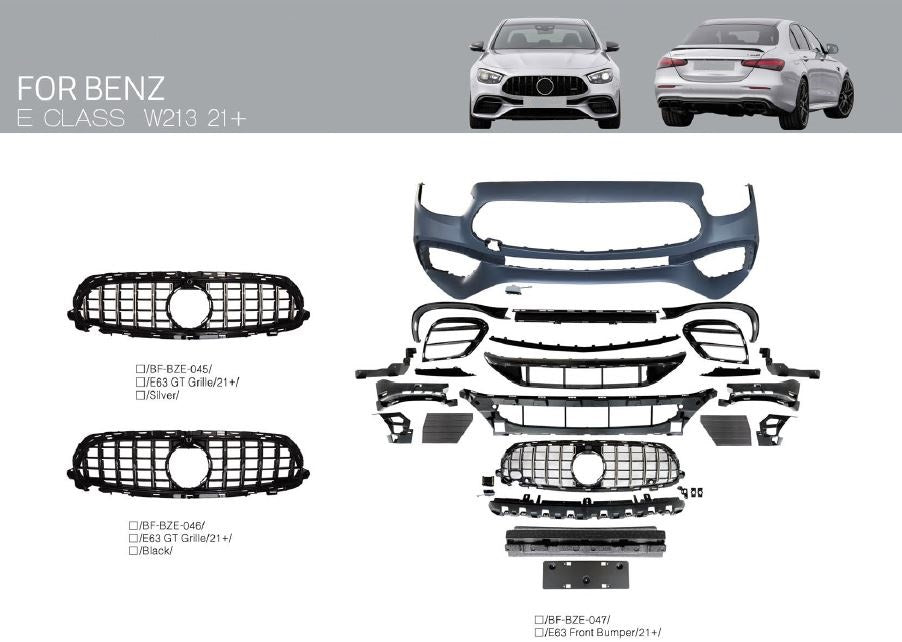 MERCEDES-BENS-E-CLASS-W213-AMG-KIT-REAR-FRONT-BUMPER-DUFFUSER-AERO-FACELIFT-2021-2022-CARBON-SPOILER