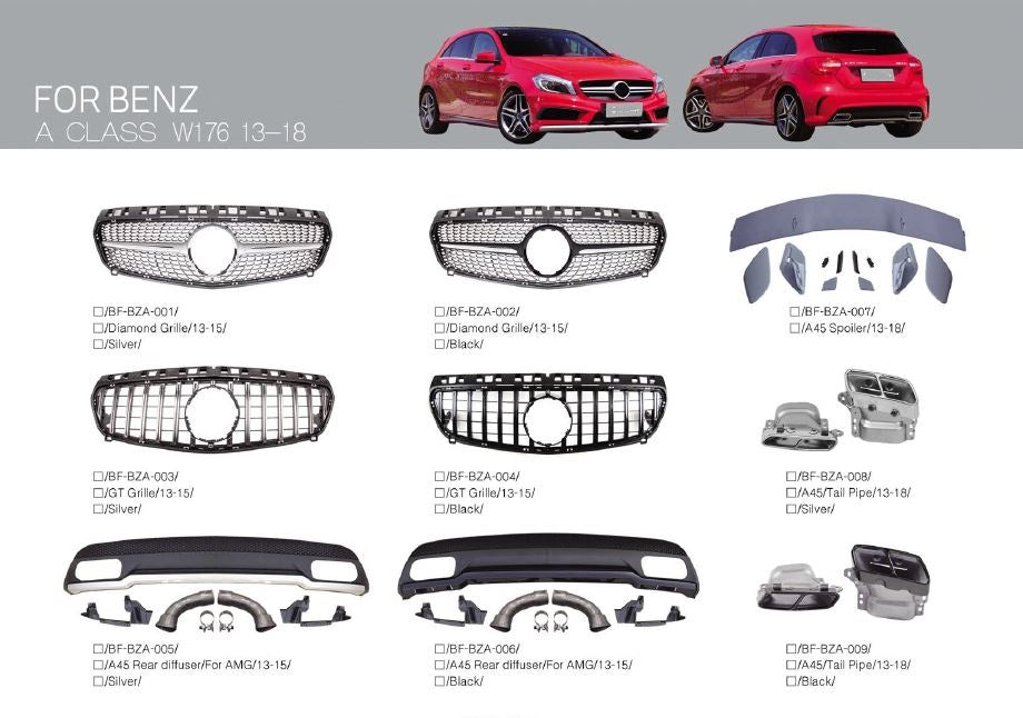 BODY KIT parts for Mercedes-Benz A-Class W176 2013 - 2018