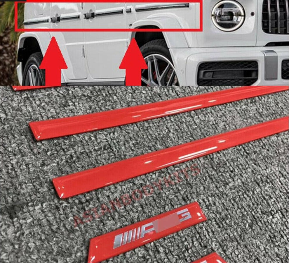 for MERCEDES BENZ G-class G63 AMG W463A W464 RED SIDE MOLDING G350 G550 2018+ - Forza Performance Group