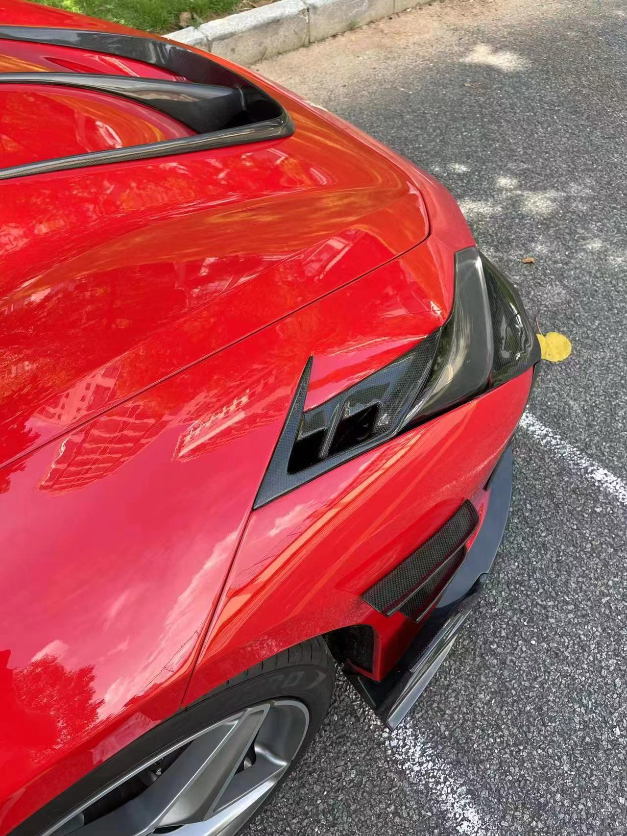 Mansory Carbon Body Kit For Ferrari F8  Set include:   Front Lip Side Skirts  Rear Diffuser With LED Light Rear Spoiler Front Bumper Splitter Air Outtake Splitter For Hood/Bonnet Rear Bumper Air Outtake Splitter Rear Fender Air Intakes Splitter Material: Carbon