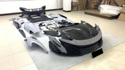 Dry carbon body-kit McLaren MP4-12C/625/650S upgrade 675LT   688 HS Set include:  Front bumper Hood  Side skirt  Fenders Rear bumper  Engine trunk    Trunk spoiler Material: Carbon Fiber