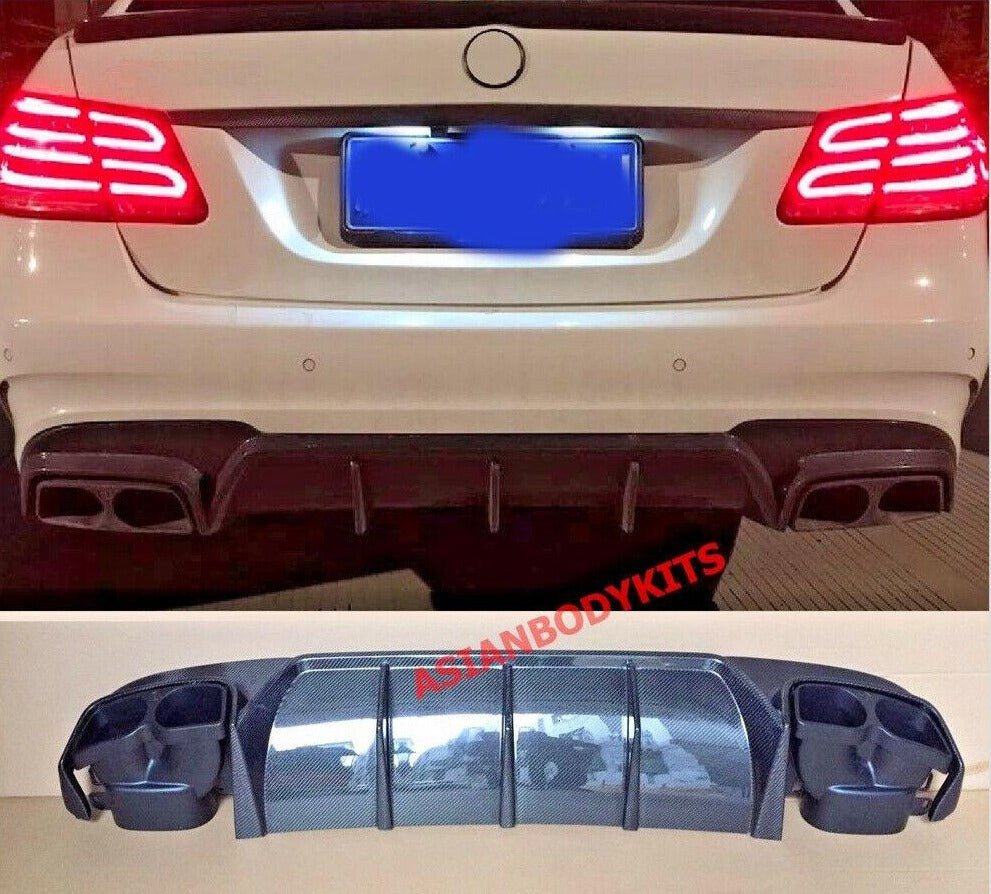 CARBON REAR DIFFUSER WITH EXHAUST TIPS for MERCEDES-BENZ E-CLASS AMG E ...