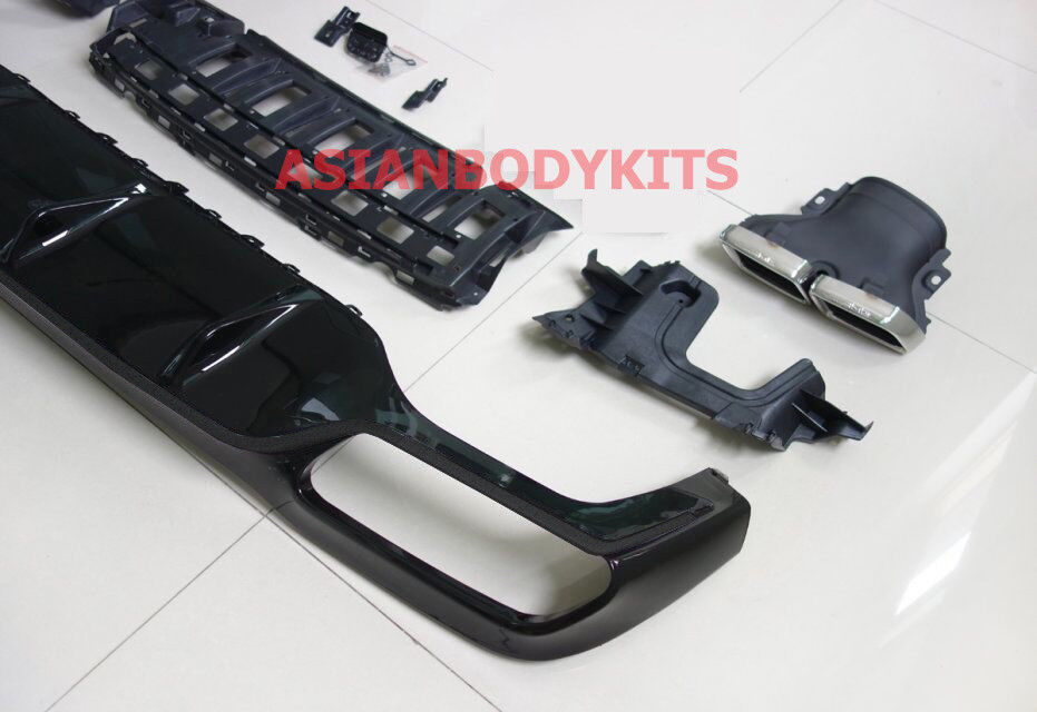 for Mercedes Benz E class W213 AMG E63 REAR DIFFUSER with CHROME exhaust tips