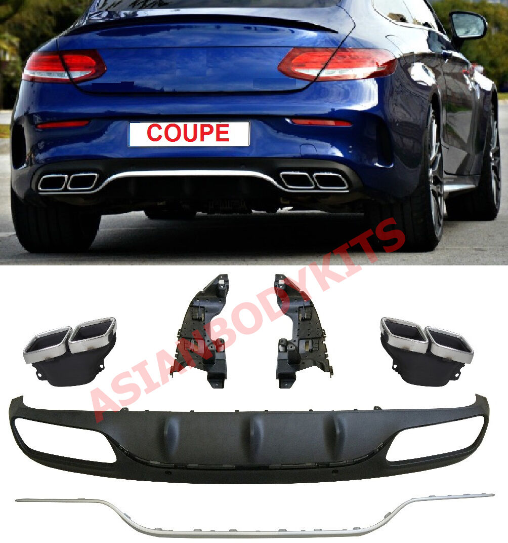Mercedes-Benz C-class COUPE C205 AMG C63 REAR DIFFUSER exhaust tips ...