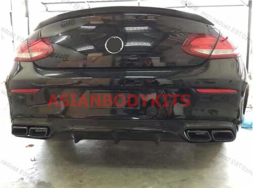 for Mercedes-Benz C-class COUPE C205 AMG C63 REAR DIFFUSER exhaust tips (BLACK)