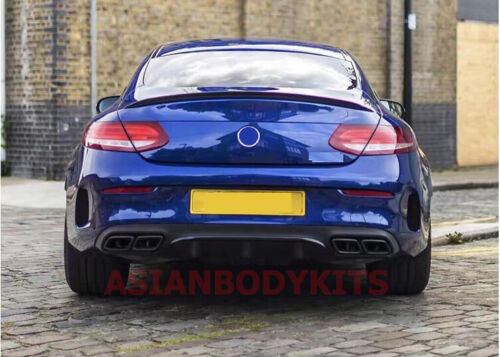 for Mercedes-Benz C-class COUPE C205 AMG C63 REAR DIFFUSER exhaust tips (BLACK)