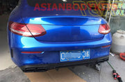 for Mercedes-Benz C-class COUPE C205 AMG C63 REAR DIFFUSER exhaust tips (BLACK)