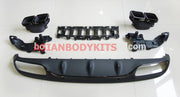 for Mercedes-Benz C-class COUPE C205 AMG C63 REAR DIFFUSER exhaust tips (BLACK)