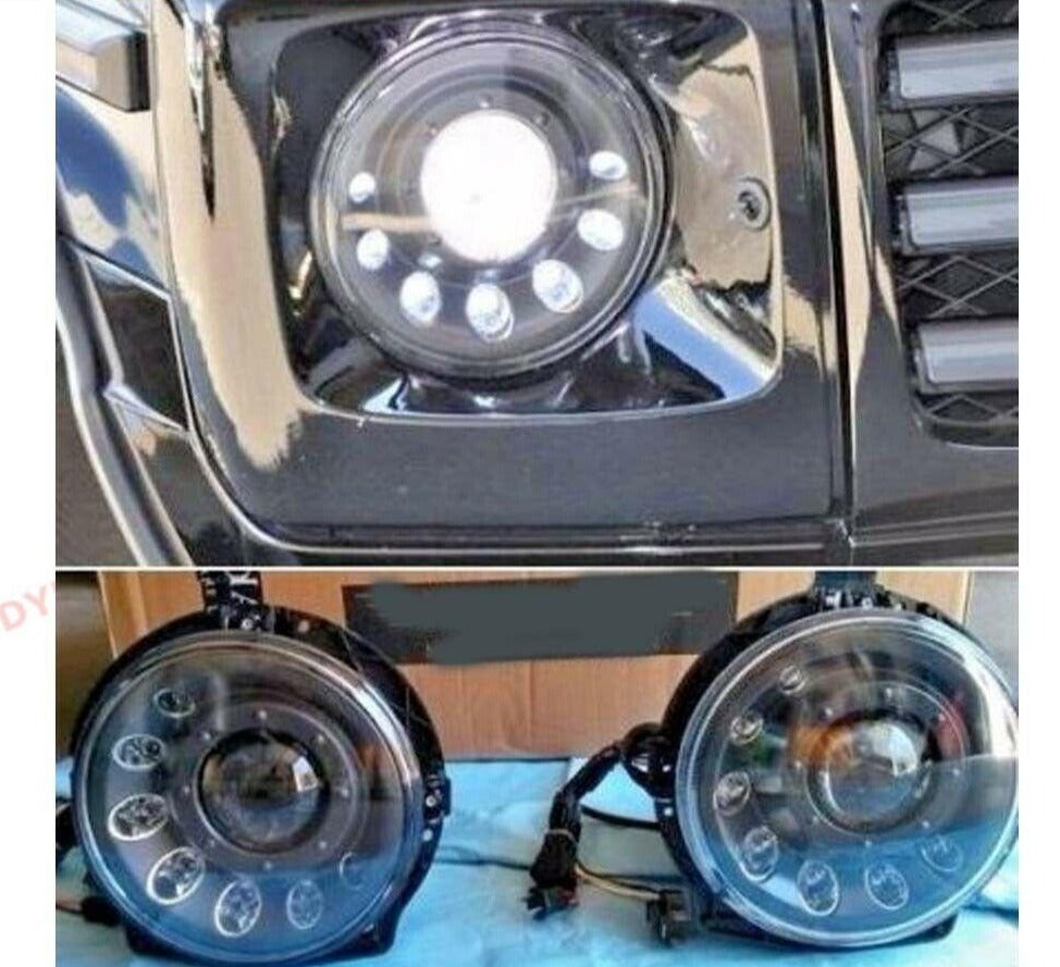 HEADLIGHTS WITH LED for MERCEDES BENZ G CLASS W463 G500 G55 1990 - 2006

Set includes:
Left and Right Headlights
NOTE: Professional installation is required. Headlights are with HALOGEN Bulbs, not Xenon. Fits all G-class models 1990-2006.

Payment ►
Visa

Mastercard

PayPal with a credit card (add 4.4% at checkout)
Payoneer
Cryptocurrency
Shipment ►
By express DHL/UPS/TNT/FedEx
To the local international airport
Special line by air
Special line by the sea
To Europe and the UK by train

Please let us know wh