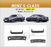 BODY KIT for MERCEDES BENZ S-CLASS W140 1995 - 1999&nbsp;


Set includes:

Front Bumper
Rear Bumper

Material:&nbsp;Fiberglass

Note: Professional installation is required