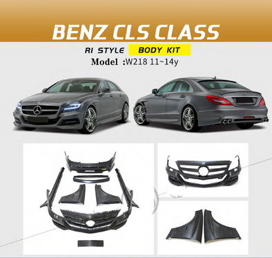 RI Style Body Kit for Mercedes Benz W218 CLS-Class 2011 - 2014  Set include:   Front bumper Side fenders Side skirts Rear bumper Material: FRP fiberglass  NOTE: Professional installation is required
