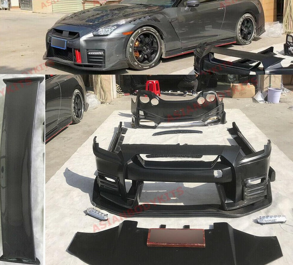 NISSAN GTR BODY KIT BUMPER DIFFUSER SPOILER PLASTIC PP CARBON