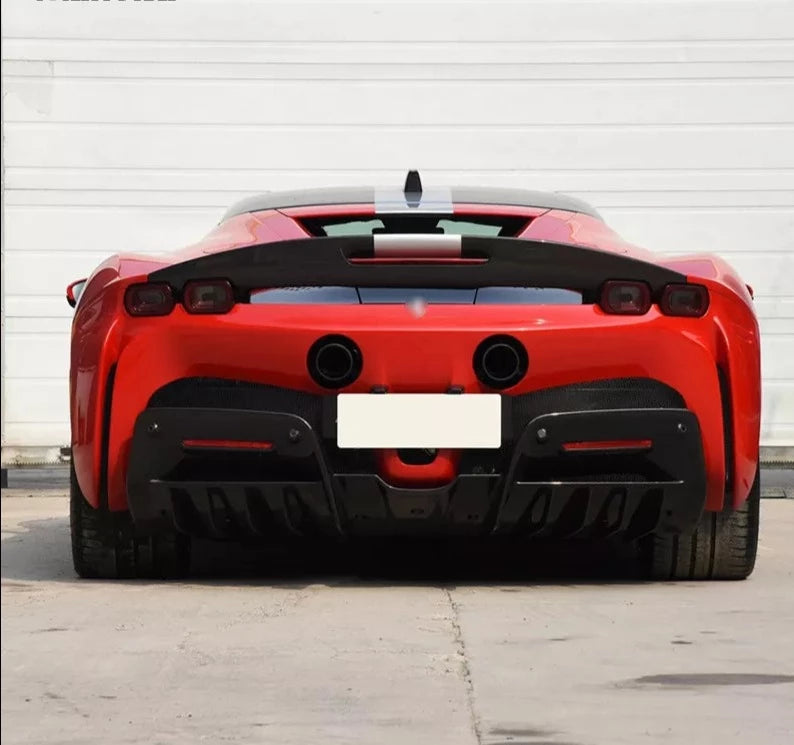 OEM Style Dry Carbon Rear Diffuser For Ferrari SF90  Set include:   Rear Diffuser Material: Dry Carbon