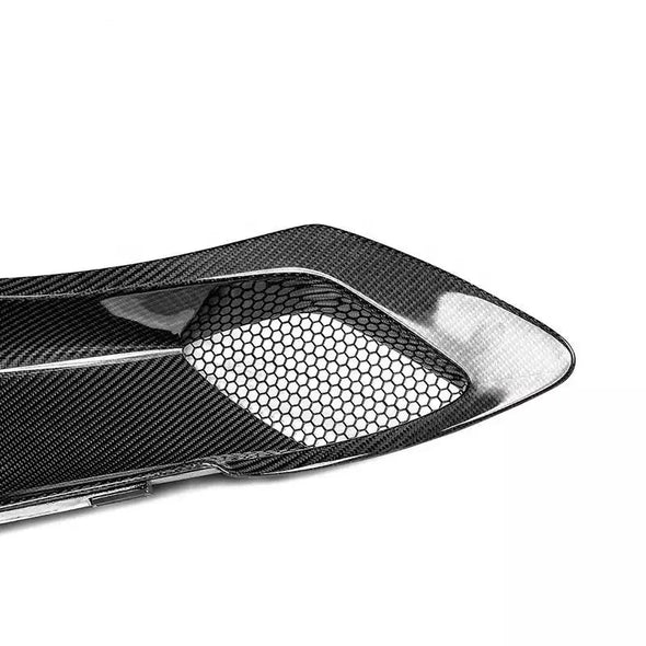 OEM Style Dry Carbon Body Kit For McLaren 720S  Set Include:  Upper Engine Cover Lower Engine Cover Headlight Brackets Front Hood Air Inlet Front Bumper Air Inlet Front Lip Aero Bridge Door Handle Trims Mirror Covers Rear Fender Air Inlet Rear Bumper Rear Diffuser Front Hood Material: Dry carbon  NOTE: Professional installation is required