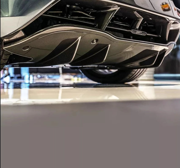 OEM Style Dry Carbon Body Kit For McLaren 720S  Set Include:  Upper Engine Cover Lower Engine Cover Headlight Brackets Front Hood Air Inlet Front Bumper Air Inlet Front Lip Aero Bridge Door Handle Trims Mirror Covers Rear Fender Air Inlet Rear Bumper Rear Diffuser Front Hood Material: Dry carbon  NOTE: Professional installation is required