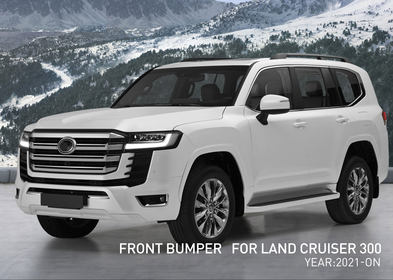 Conversion Body Kit For Toyota Land Cruiser LC 300 low level to high level 2021+  Set include:   Front Bumper Rear Bumper Contact us for pricing  Material: FRP fiberglass