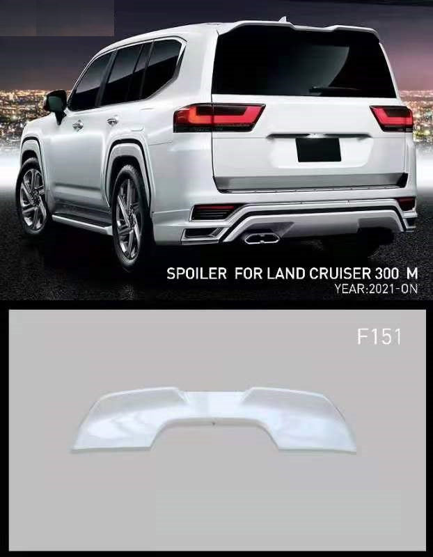REAR SPOILER for TOYOTA LAND CRUISER 300 LC 300 2021+
Set includes:
Rear Spoiler
Contact us for pricing
Material: FRP fiberglass
NOTE: Professional installation is required