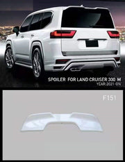 REAR SPOILER for TOYOTA LAND CRUISER 300 LC 300 2021+

Set includes:

Rear Spoiler

Contact us for pricing

Material: FRP fiberglass

NOTE: Professional installation is required