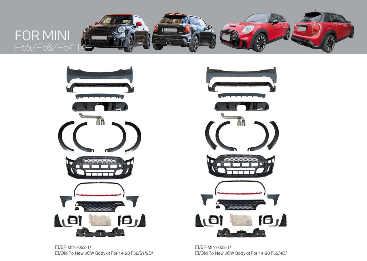 Conversion Old To New JCW Body Kit for Mini Cooper F56 F57 2D F55 4D 2014 - 2020 