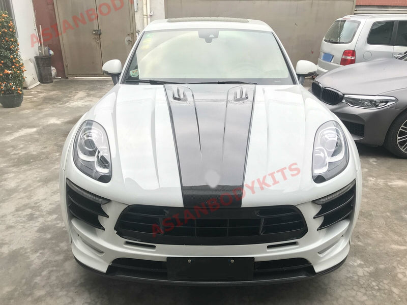 DRY CARBON FIBER HOOD BONNET WITH AIR VENTS for PORSCHE MACAN 95B 95B.1 2014 - 2018
