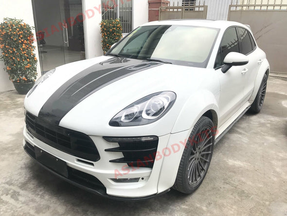 DRY CARBON FIBER HOOD COVER WITH AIR VENTS for PORSCHE MACAN 2013 - 2018