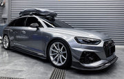 BKSS Style Carbon Fiber Front Lip For Audi RS4 B9 2019+  Set include:   Front Lip Material: Carbon Fiber / Forged Carbon / Dry Carbon  NOTE: Professional installation is required 