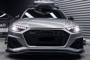 BKSS Style Carbon Fiber Front Lip For Audi RS4 B9 2019+  Set include:   Front Lip Material: Carbon Fiber / Forged Carbon / Dry Carbon  NOTE: Professional installation is required 