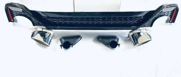 S7 STYLE REAR DIFFUSER WITH EXHAUST TIPS V5 for AUDI A7 C8 4K8 2018 - 2023  Set includes:  Rear Diffuser Exhaust Tips