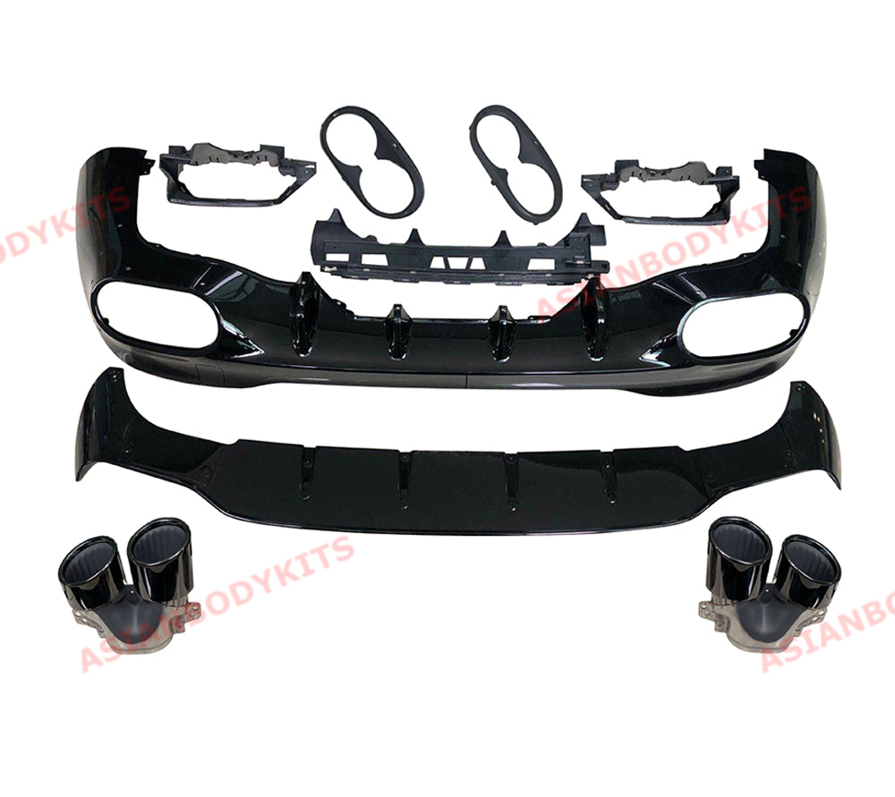 REAR DIFFUSER with QUAD MUFFLER TIPS for MERCEDES BENZ A Class W177 A35 AMG 18+
