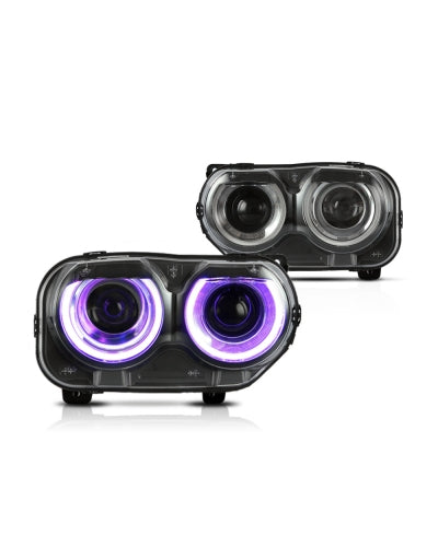 RGB Led Headlights For Dodge Challenger 2015 - 2020  R/T SE